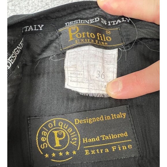 Porto Filo Extra Fine Dress Pants Polyester Men’s Size 34-36x27.5 Color Black - Picture 11 of 13